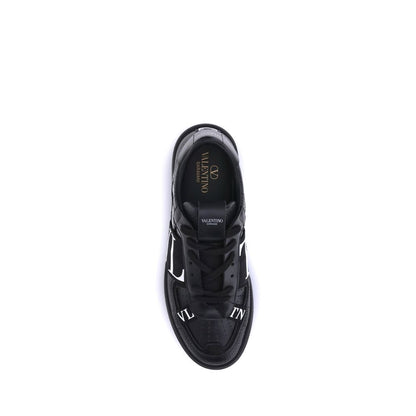 Valentino Garavani Schwarze Gummi-Sneaker mit niedrigem Schaft
