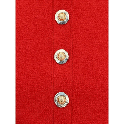 Balmain Red Fleece Wool Top