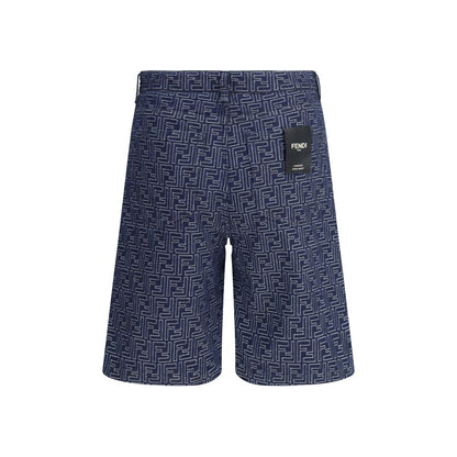 Fendi Blaue Baumwoll-Bermudashorts