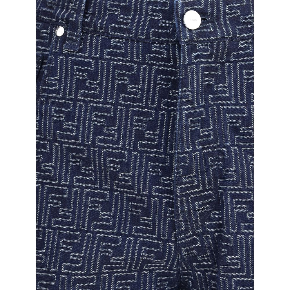 Fendi Blaue Baumwoll-Bermudashorts