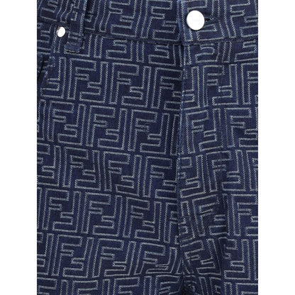 Fendi Blaue Baumwoll-Bermudashorts