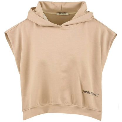 Hinnominate Beige Cotton Women Sleeveless Hoodie