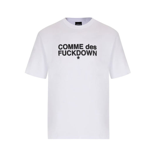 Comme Des Fuckdown – Weißes Baumwoll-T-Shirt