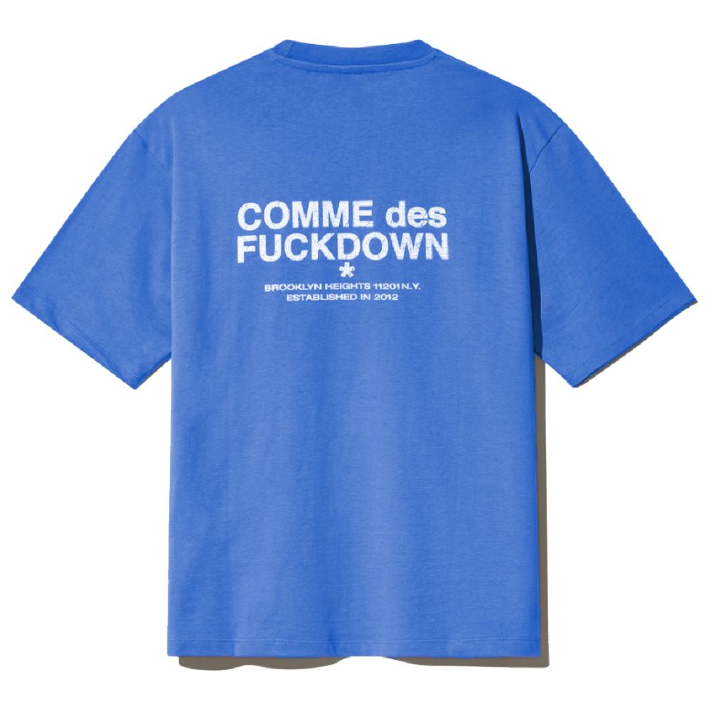 Comme Des Fuckdown – Blaues Baumwoll-T-Shirt
