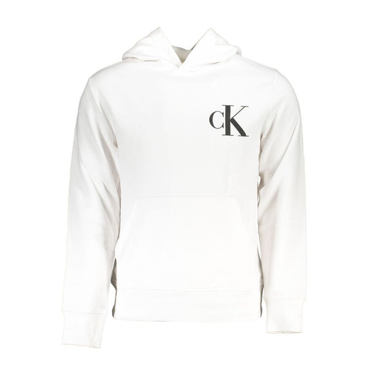 Calvin Klein Weißer Baumwollpullover für Herren mit Kapuze