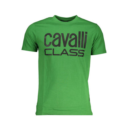 Grünes Baumwoll-T-Shirt der Cavalli-Klasse