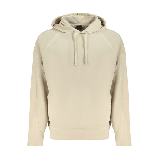 Hugo Boss Beige Cotton Men Hoodie