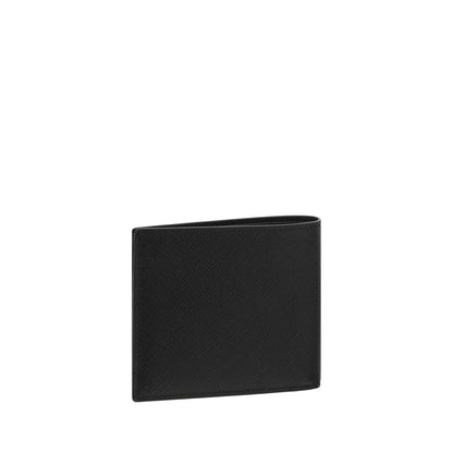 Prada Black Calf Leather Bos Taurus Wallet