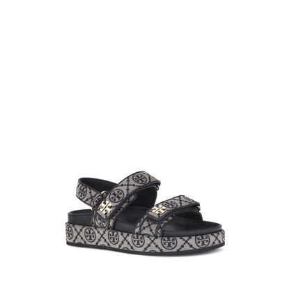 Tory Burch Blue Fabric Flat Sandals