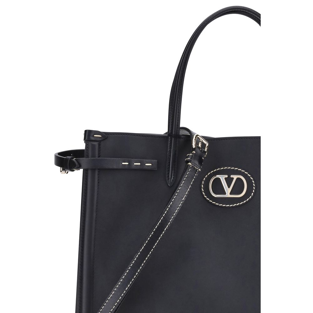 Valentino Garavani Schultertasche aus schwarzem Kalbsleder (Bos Taurus)