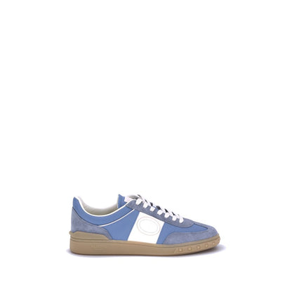 Valentino Garavani Hellblaue Gummi-Sneaker mit niedrigem Schaft