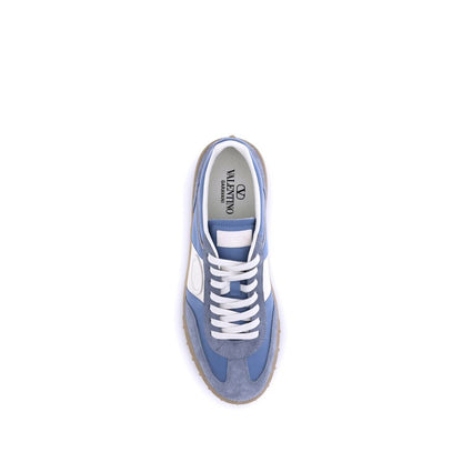 Valentino Garavani Hellblaue Gummi-Sneaker mit niedrigem Schaft