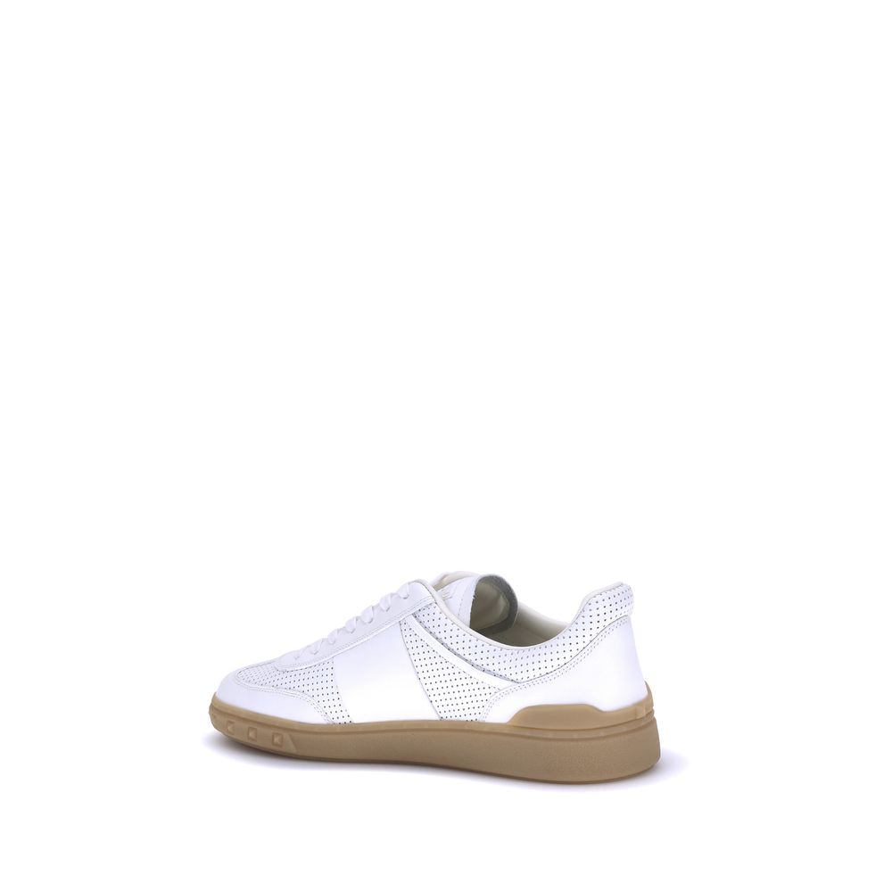 Valentino Garavani Weiße Gummi-Sneaker mit niedrigem Schaft