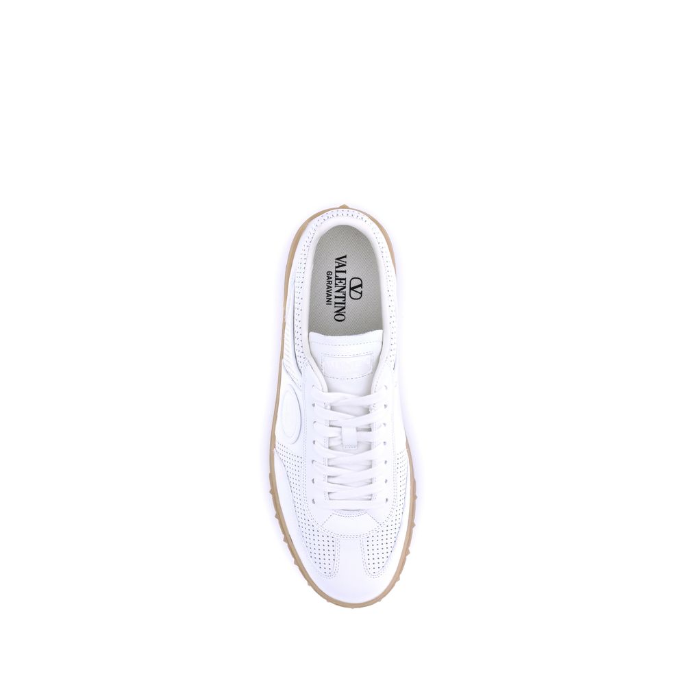 Valentino Garavani Weiße Gummi-Sneaker mit niedrigem Schaft
