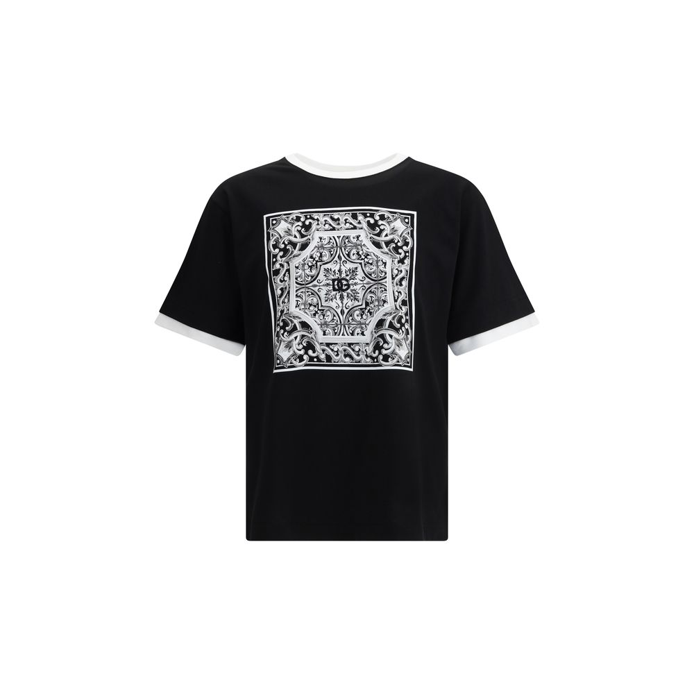 Dolce &amp; Gabbana Schwarzes Baumwoll-T-Shirt