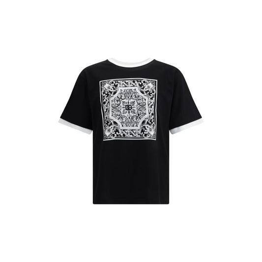 Dolce &amp; Gabbana Schwarzes Baumwoll-T-Shirt