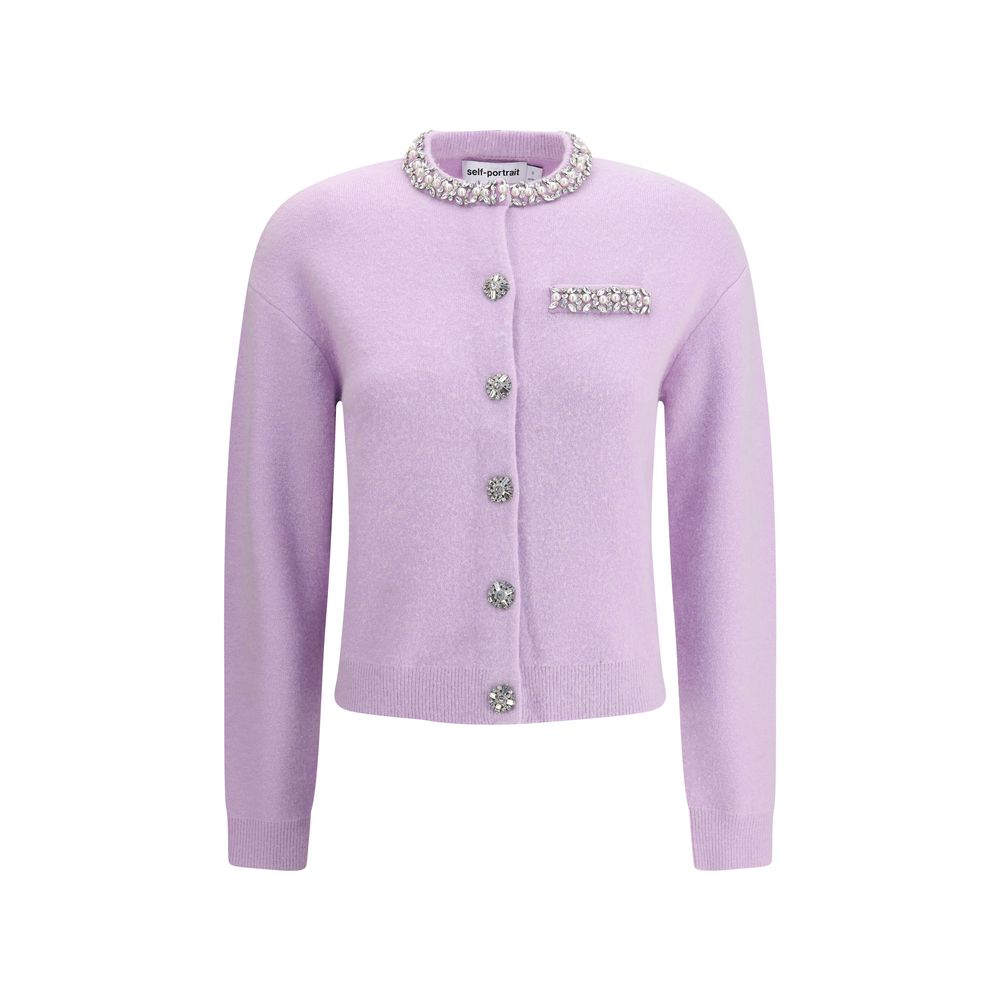 Self-Portrait Cardigan aus Viskose in Lila