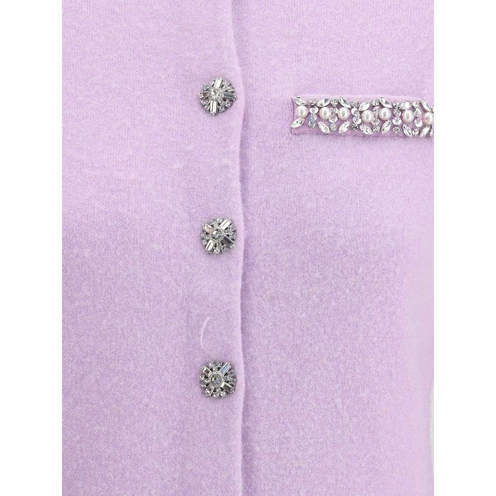 Self-Portrait Cardigan aus Viskose in Lila