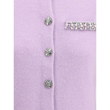 Self-Portrait Cardigan aus Viskose in Lila