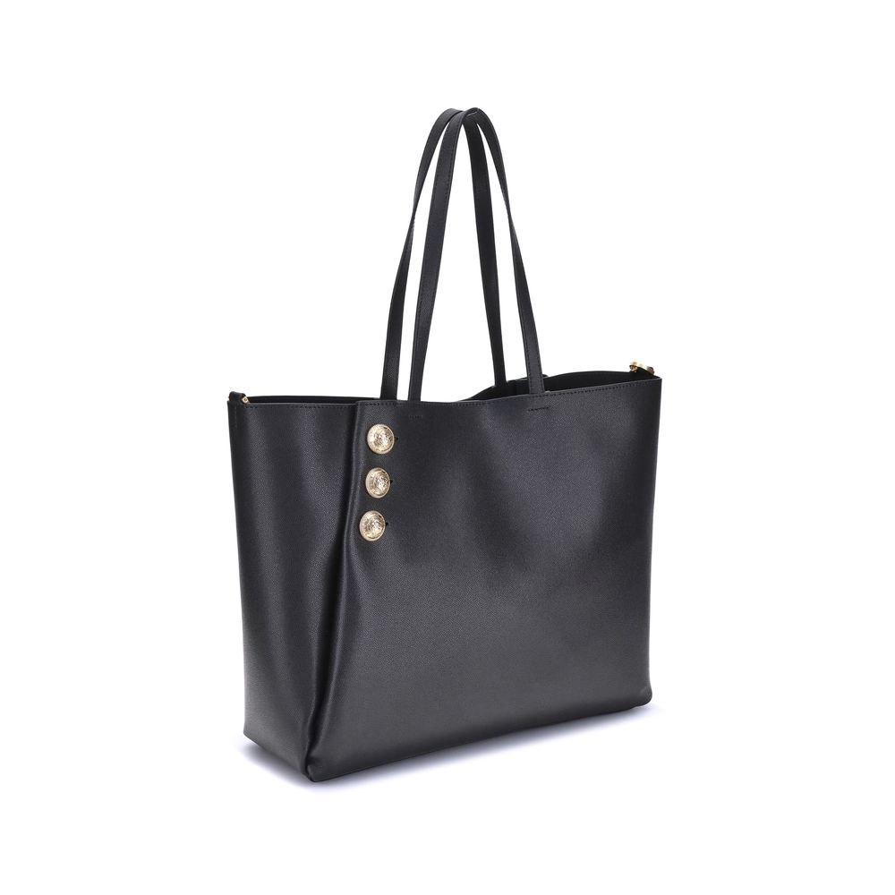 Balmain Schultertasche aus schwarzem Kalbsleder (Bos Taurus)