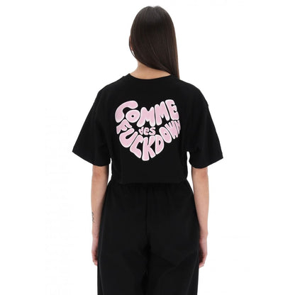 Comme Des Fuckdown Schwarzes Baumwoll-Damen-T-Shirt