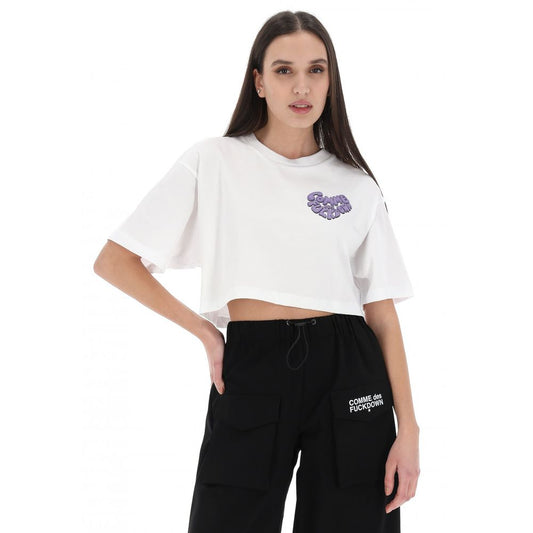 Comme Des Fuckdown Weißes Baumwoll-Damen-T-Shirt