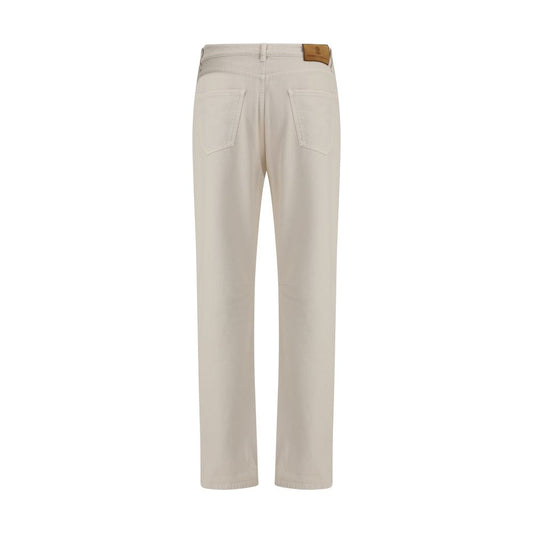 Brunello Cucinelli Jeans aus cremefarbener Baumwolle