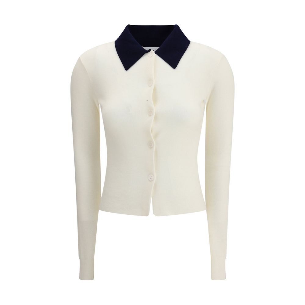 Self-Portrait Cream Merino Wool Cardigan