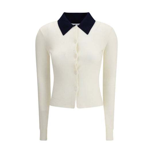 Self-Portrait Cream Merino Wool Cardigan