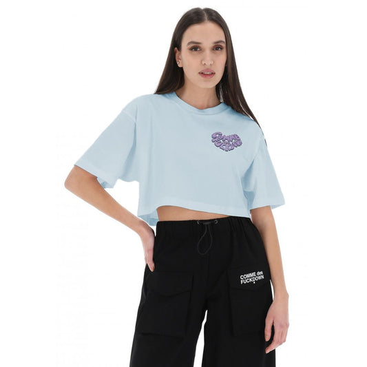 Comme Des Fuckdown Blaues Baumwoll-Damen-T-Shirt