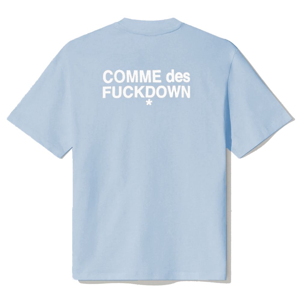 Comme Des Fuckdown Blaues Baumwoll-Damen-T-Shirt