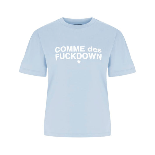 Comme Des Fuckdown Blaues Baumwoll-Damen-T-Shirt