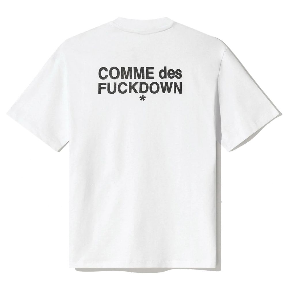 Comme Des Fuckdown Weißes Baumwoll-Damen-T-Shirt