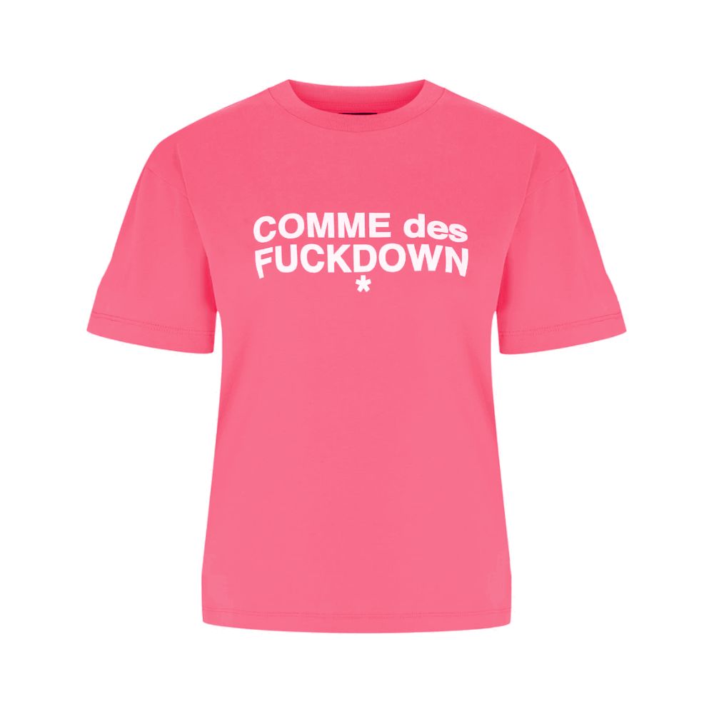 Comme Des Fuckdown Rosa Baumwoll-Damen-T-Shirt