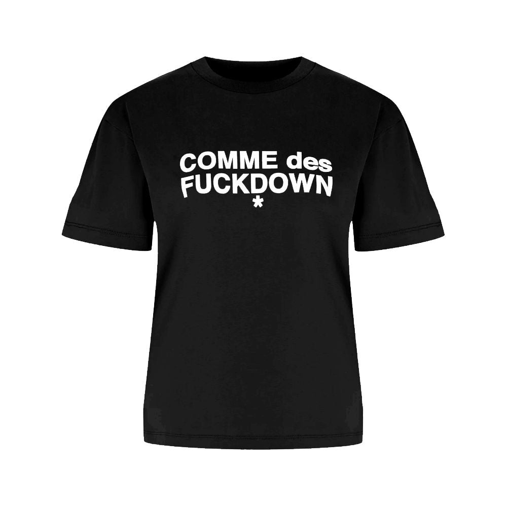 Comme Des Fuckdown Schwarzes Baumwoll-Damen-T-Shirt