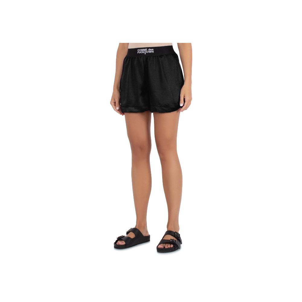 Comme Des Fuckdown – Schwarze Polyester-Shorts