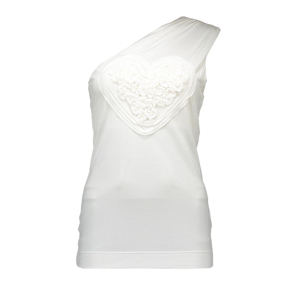 Love Moschino White Modal Women Top