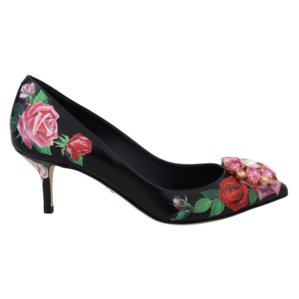 Dolce &amp; Gabbana – Pumps aus schwarzem Leder mit hohem Absatz