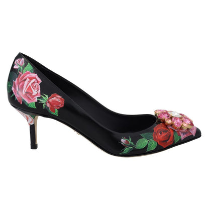 Dolce &amp; Gabbana – Pumps aus schwarzem Leder mit hohem Absatz
