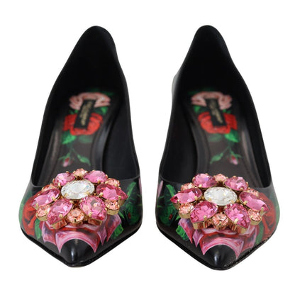 Dolce &amp; Gabbana – Pumps aus schwarzem Leder mit hohem Absatz