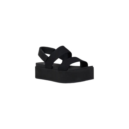 Calvin Klein Jeans Schwarze Plateau-Sandalen aus Bio-Baumwolle