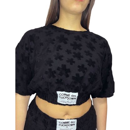 Comme Des Fuckdown Schwarzer Baumwollpullover für Damen