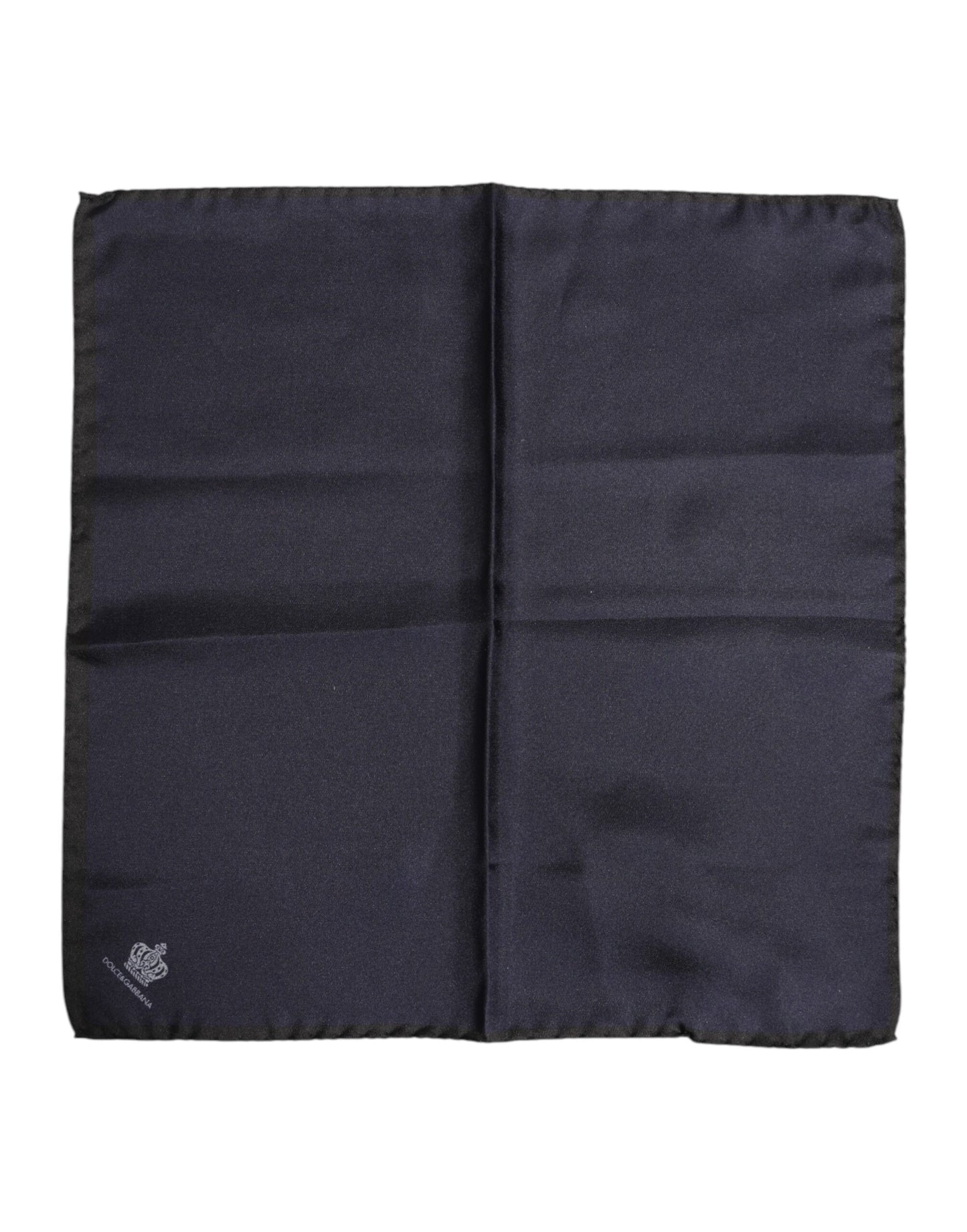 Dolce &amp; Gabbana Blauer quadratischer Foulard aus Seide mit DG-Krone für Herren