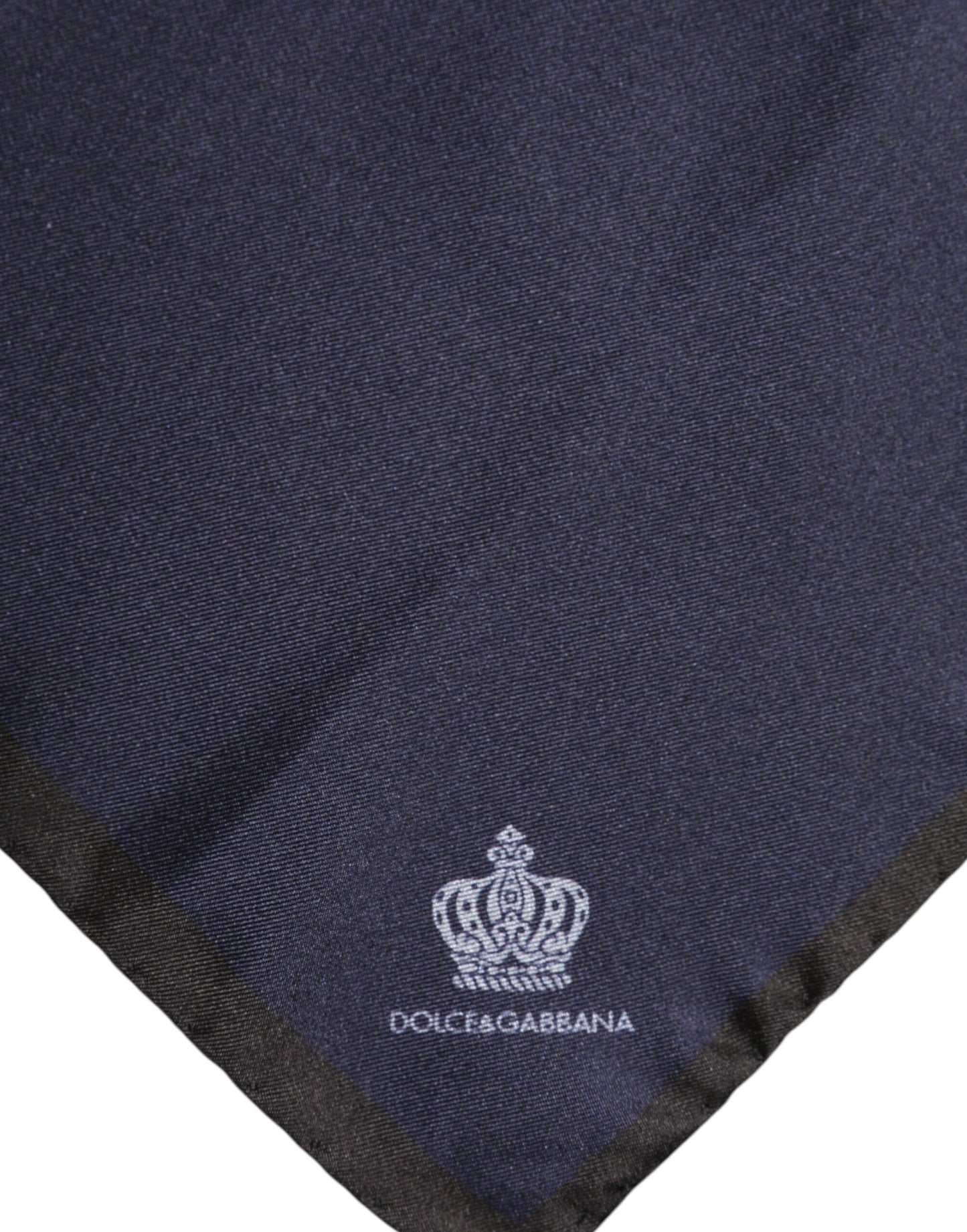 Dolce &amp; Gabbana Blauer quadratischer Foulard aus Seide mit DG-Krone für Herren