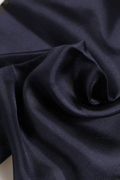 Dolce &amp; Gabbana Blauer quadratischer Foulard aus Seide mit DG-Krone für Herren