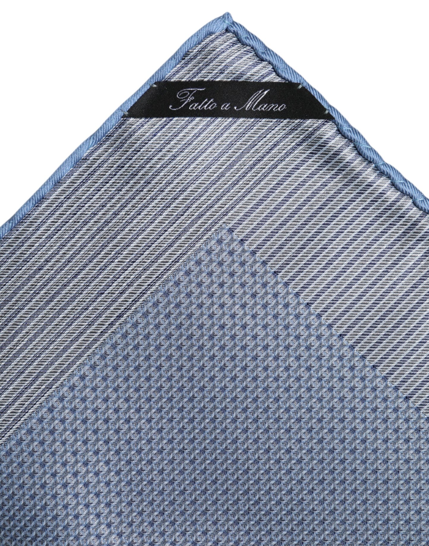 Dolce &amp; Gabbana Hellblauer quadratischer Seidenschal für Herren