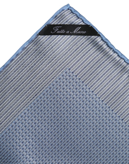 Dolce &amp; Gabbana Hellblauer quadratischer Seidenschal für Herren