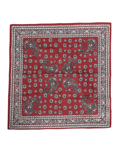 Dolce &amp; Gabbana – Quadratischer Foulard aus Baumwolle mit Blumenmuster in Rot