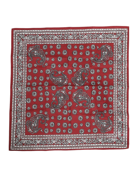 Dolce &amp; Gabbana – Quadratischer Foulard aus Baumwolle mit Blumenmuster in Rot