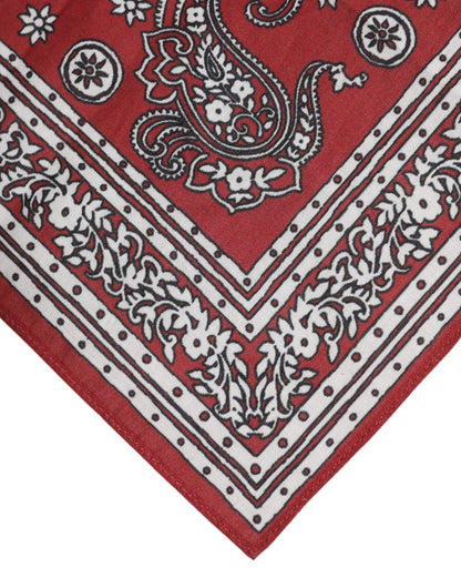 Dolce &amp; Gabbana – Quadratischer Foulard aus Baumwolle mit Blumenmuster in Rot